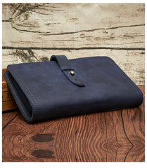 Handmade Leather Mens Travel Wallet Passport Leather Wallet billfold Slim Wallets for Men