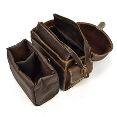 Handmade Leather Mens Cool Small Messenger Bag SLR Camera Case Bag Cycling Bag for men