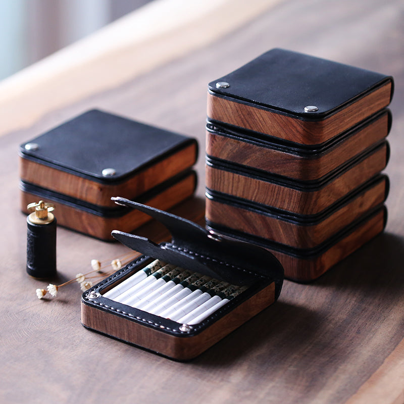modern cigarette case Handmade Wooden Coffee Leather Mens 20pcs Cigarette Case Cool Custom C – iwalletsmen modern cigarette case Handmade Wooden Coffee Leather Mens 20pcs Cigarette Case Cool Custom C – iwalletsmen