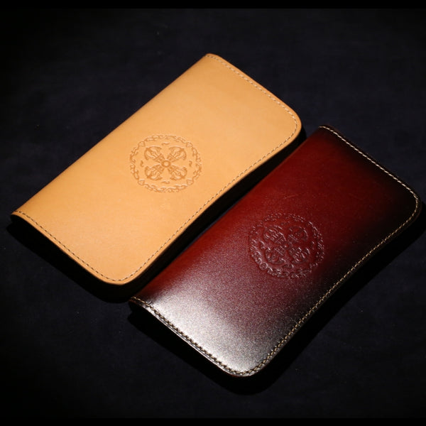 Handmade Leather Mens Cool Travel Long Wallet Card Slim Clutch Wallets for Men