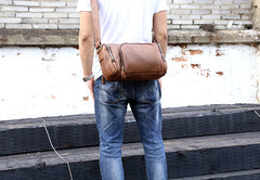 Genuine Leather Mens Messenger Bag Cool Weekender Bag Travel Bag Duffle Bags Overnight Bag Holdall Bag for men