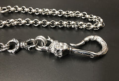 Badass Silver Skull Mens Biker Wallet Chain STAINLESS STEEL Wallet Chain Pants Chain For Men - iwalletsmen