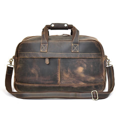 Genuine Leather Mens Cool Weekender Bag Travel Bag Duffle Bags Overnight Bag Holdall Bag for men