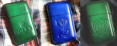 Red Leather Mens Cigarette Holder Case Vintage Custom Cigarette Case for Men - iwalletsmen