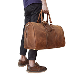 Genuine Leather Mens Cool Weekender Bag Travel Bag Duffle Bags Overnight Bag Holdall Bag for men