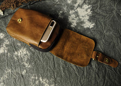 Leather Belt Pouch Mens Small Cases Waist Bag Hip Pack Belt Bag Fanny Pack Bumbag for Men