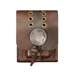 Cool Mens Leather Indian CIGARETTE HOLDER CASE WITH Zippo LIGHTER HOLDER FOR MEN - iwalletsmen