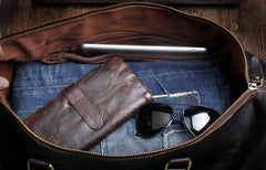 Genuine Leather Mens Cool Weekender Bag Travel Bag Duffle Bags Overnight Bag Holdall Bag for men