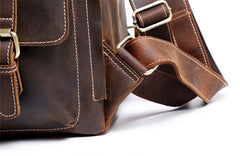 Handmade Leather Mens Cool Backpack Sling Bag Large Black Travel Bag Hiking Bag for men