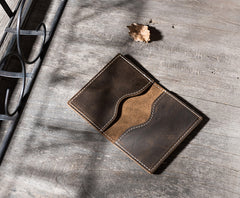Handmade Leather Mens Cool billfold Wallet Card Holder Small Card Slim Wallets for Men
