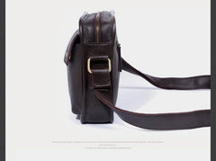 Genuine Leather Mens Cool Messenger Bag Small Bag Chest Bag Bike Bag Cycling Bag for men