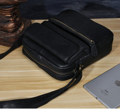 Genuine Leather Mens Cool Messenger Bag Chest Bag Bike Bag Cycling Bag for men