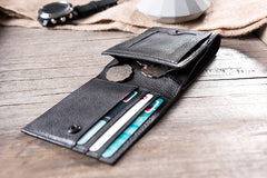 Handmade Leather Mens Cool Slim Leather Wallet Men Small Wallets Bifold for Men