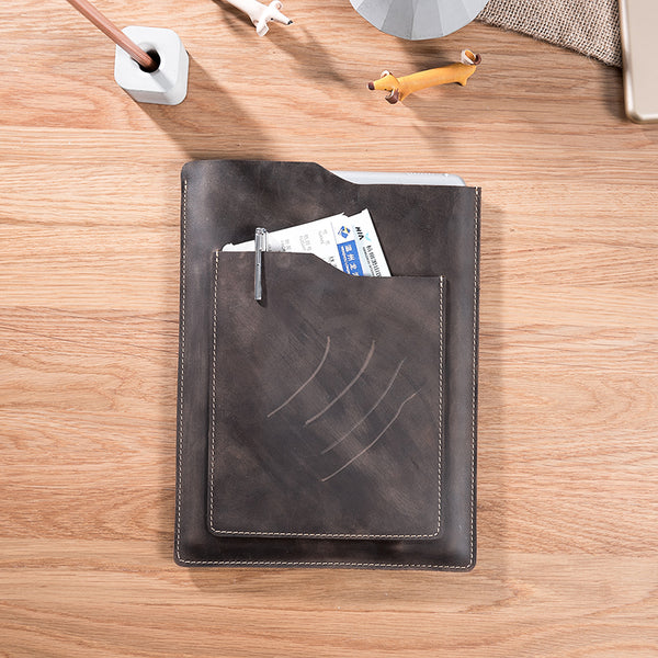Handmade Leather Mens Clutch Cool Slim iPad Pro Case iPad Pro Cover for Men