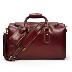 Cool Leather Mens Duffle Bag Travel Bag Weekender Bag Overnight Bag for Men - iwalletsmen