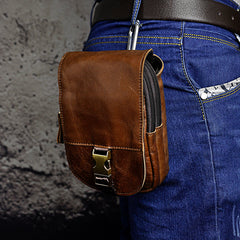 Leather Belt Pouch Mens Small Cases Waist Bag Hip Pack Belt Bag Fanny Pack Bumbag for Men