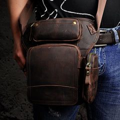 Leather Belt Pouch Mens Small Cases Waist Bag Hip Pack Belt Bag Fanny Pack Bumbag for Men