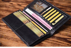 Handmade Leather Mens Cool Slim Leather Wallet Men Small Wallets Bifold for Men - iwalletsmen
