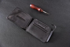 Handmade Mens Cool billfold Leather Wallet Men Small Slim Wallets Bifold for Men - iwalletsmen
