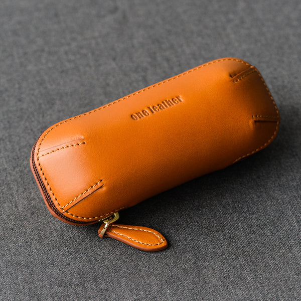 Cool Leather Mens Leather Tobacco Pipe Case Zipper Tobacco Pipe Case for Men - iwalletsmen