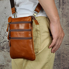 Leather Belt Pouch Mens Small Cases Waist Bag Hip Pack Belt Bag Fanny Pack Bumbag for Men