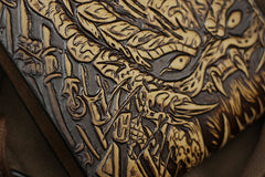 Handmade Leather Tooled Predator Mens billfold Wallet Cool Leather Wallet Slim Wallet for Men