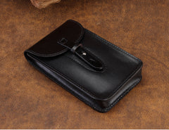 Cool Leather Mens Biker Cell Phone Holster Belt Pouch Side Bag Shoulder Bag for Men - iwalletsmen