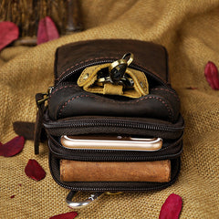 Leather Belt Pouch Mens Small Cases Waist Bag Hip Pack Belt Bag Fanny Pack Bumbag for Men