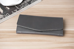 Handmade Leather Mens Clutch Wallet Cool Leather Wallet Long Phone Wallets for Men