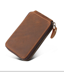 Handmade Leather Mens Cool Key Wallet Car Key Holder Case Card Wallet for Men