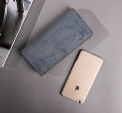 Handmade Leather Mens Clutch Wallet Cool Leather Wallet Long Phone Wallets for Men