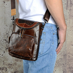 Leather Belt Pouch Mens Small Cases Waist Bag Hip Pack Belt Bag Fanny Pack Bumbag for Men