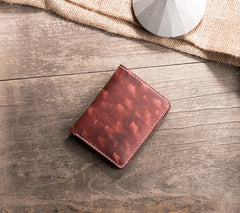 Handmade Leather Mens Cool Slim Leather Wallet Men Small Wallets Bifold for Men