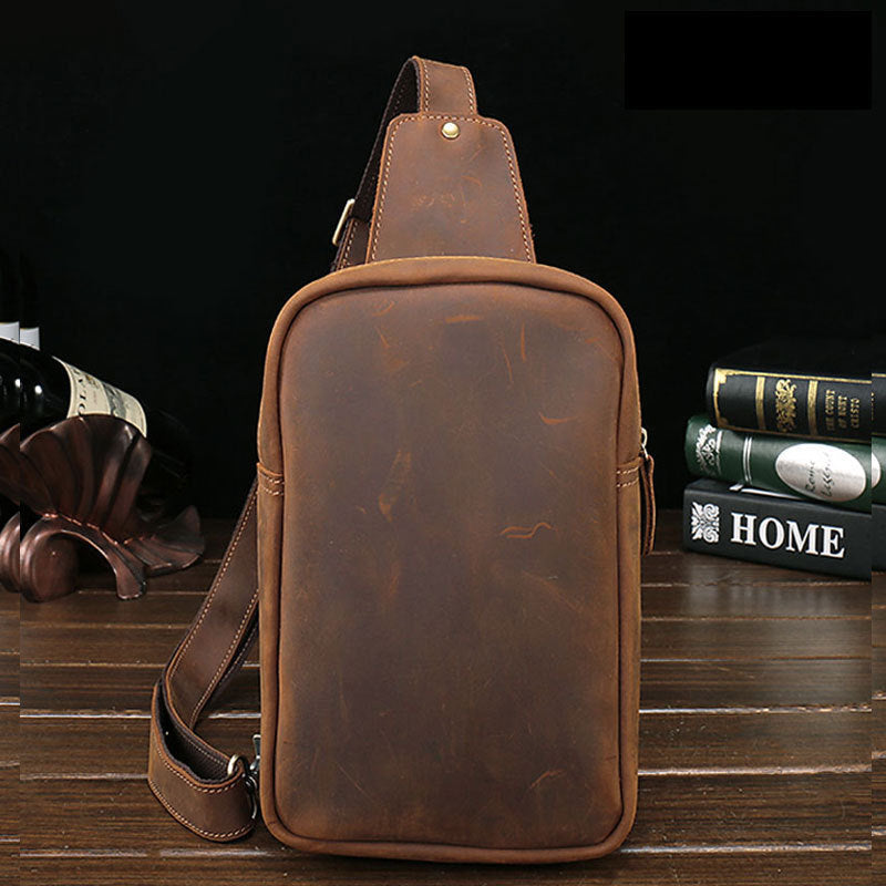 Cool Leather Mens Sling Shoulder Bag Sling Bags Chest Bag Sling Backpack for men - iwalletsmen