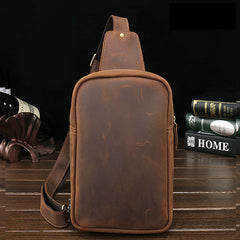 Cool Leather Mens Sling Shoulder Bag Sling Bags Chest Bag Sling Backpack for men - iwalletsmen
