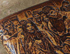 Handmade Leather Tooled TheWalkingDead Mens billfold Wallet Cool Leather Wallet Slim Wallet for Men