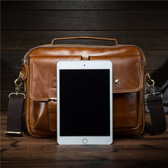 Leather Mens Briefcase Messenger Bag Business Handbag Shoulder Bags for Men - iwalletsmen