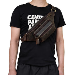 Vintage Leather Fanny Pack Mens Waist Bag Hip Pack Belt Bag for Men - iwalletsmen