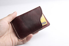 Handmade Leather Mens Cool billfold Wallet Card Holder Small Card Slim Wallets for Men