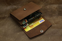 Handmade Leather Mens Cool billfold Wallet Card Holder Small Card Slim Wallets for Men