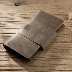 Handmade Leather Mens Travel Wallet Passport Leather Wallet Long Phone Wallets for Men