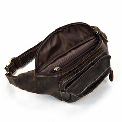 Vintage Leather Fanny Pack Mens Waist Bag Hip Pack Belt Bag for Men - iwalletsmen