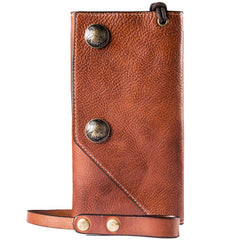 Handmade Mens Cool Leather Chain Wallet Biker Trucker Wallet with Chain for Men - iwalletsmen