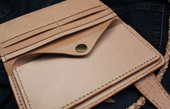 Handmade Mens Leather Biker Chain Wallets Cool Long Biker Wallet with Chain - iwalletsmen