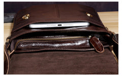 Genuine Leather Mens Cool Small Messenger Bag Square Bag Chest Bag Bike Bag Cycling Bag for men