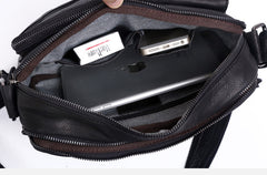 Handmade Genuine Leather Mens Cool Messenger Bag Chest Bag Bike Bag Cycling Bag for men