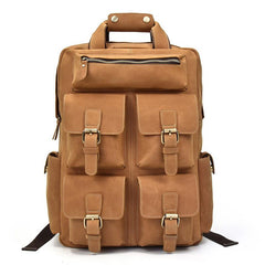 Cool Mens Leather Vintage Backpack Large Travel Backpack Hiking Backpack For Men - iwalletsmen