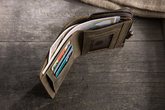 Handmade Leather Mens Cool Slim Leather Wallet Men Small Wallets Bifold for Men