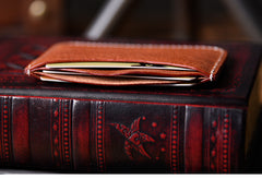 Handmade Mens Cool billfold Leather Wallet Men Small Card Slim Wallets Bifold for Men - iwalletsmen