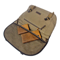 Black Green Canvas Large Messenger Bag Crossbody Bag Black Canvas Satchel Bag For Men - iwalletsmen
